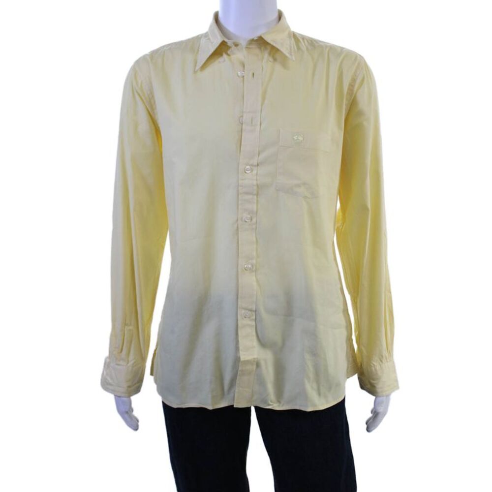 Brooks Brothers Red Fleece Mens Button-Down Yellow Long Sleeve Shirt Size L